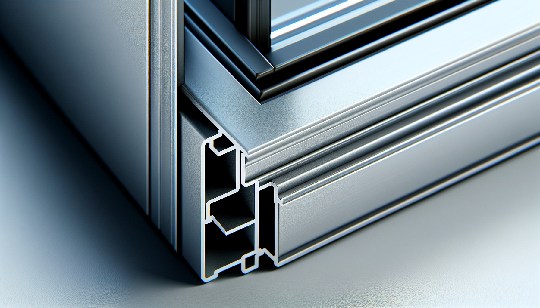 Close-up of high-end aluminum window profile emphasizing sturdy frame