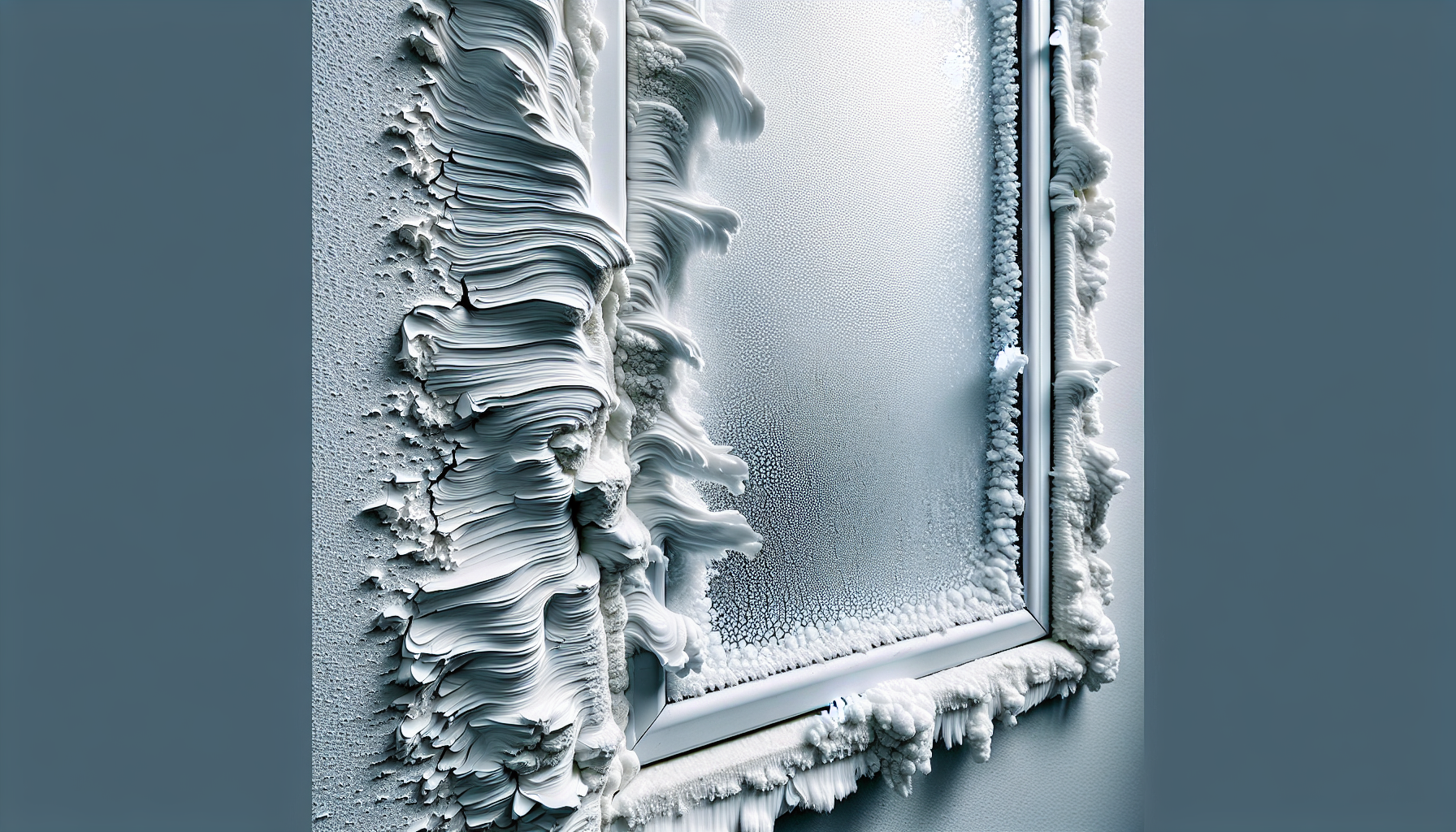 Image of a cracked or warped PVC window in an extreme weather environment, highlighting durability issues
