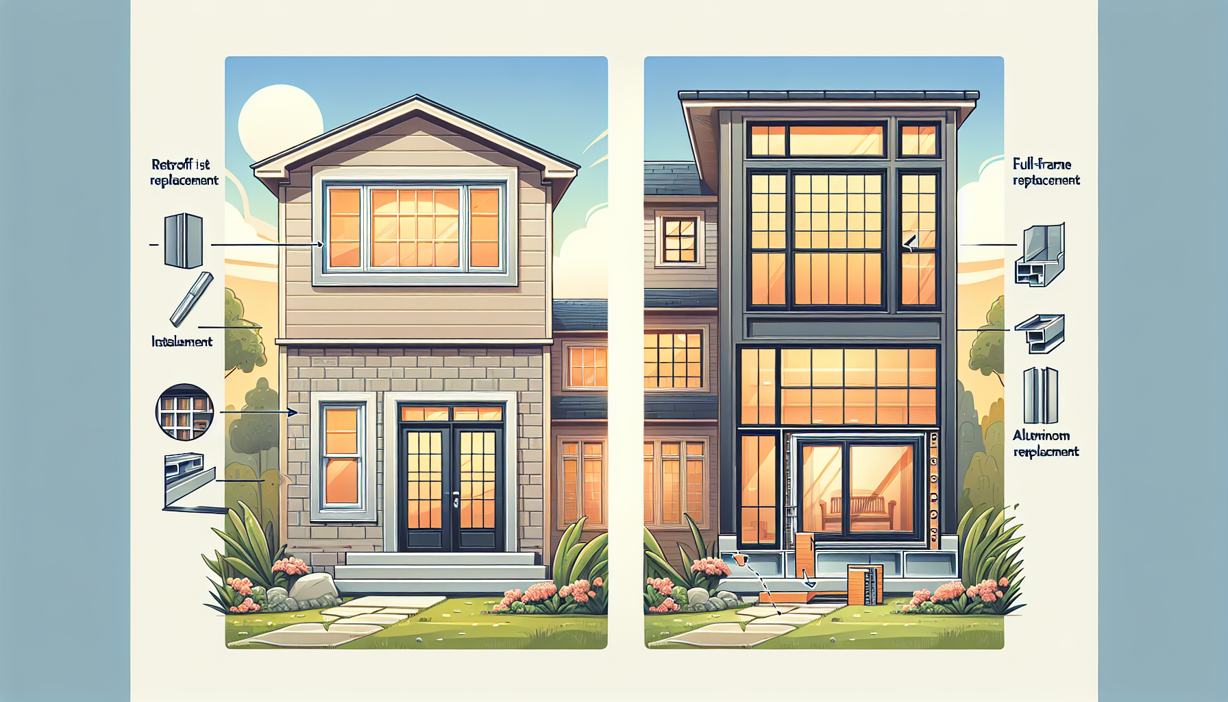 Different types of aluminum window replacements