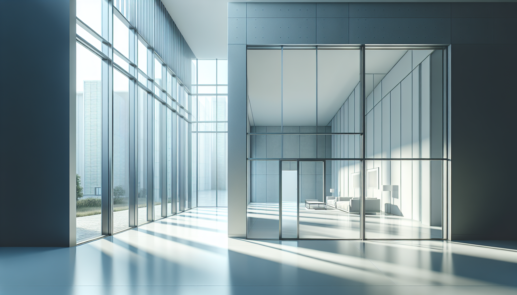 Sleek Aluminum Window in Sunlight