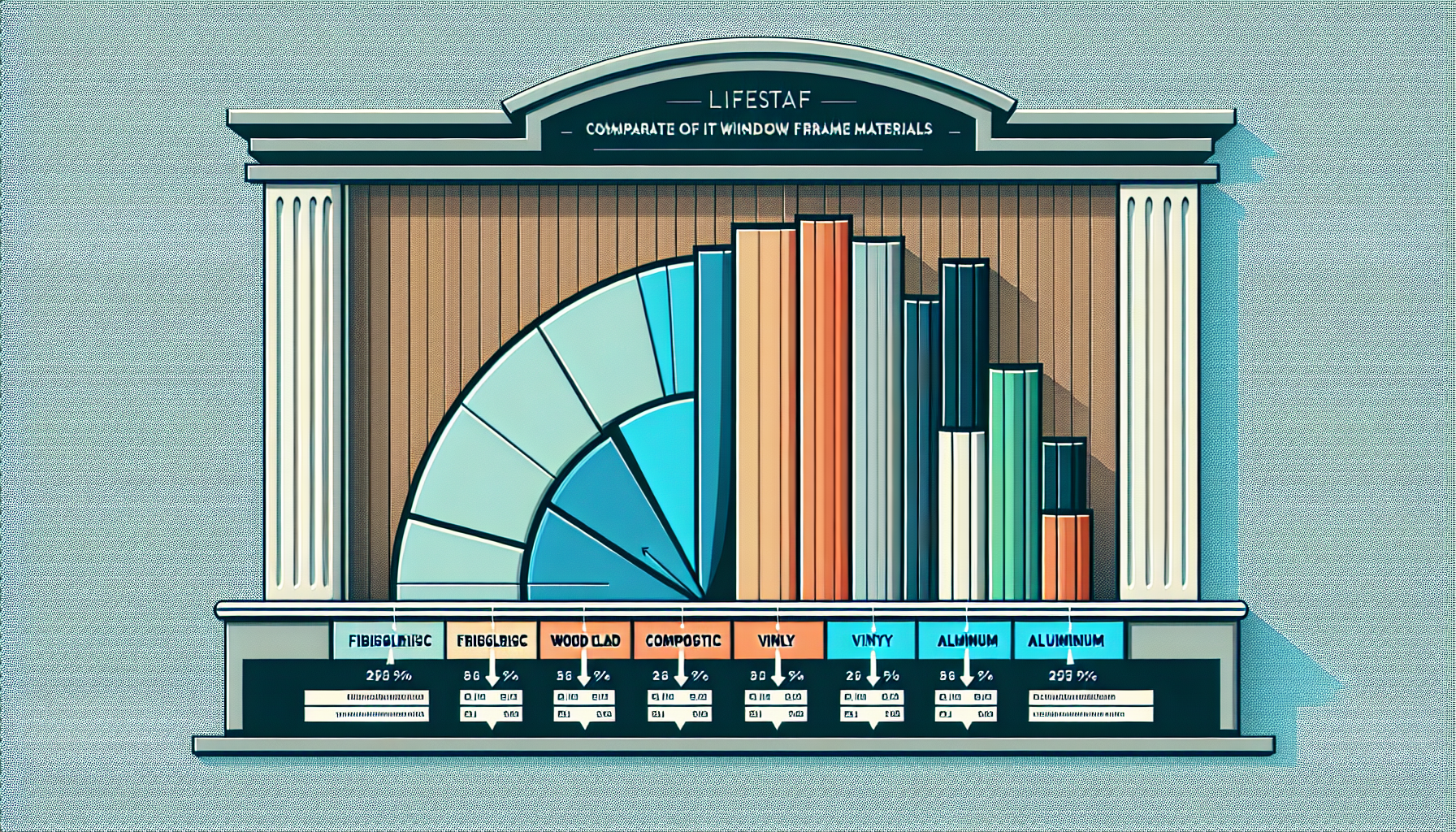 Lifecycle comparison chart showing window material longevity