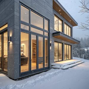 Custom aluminum alloy windows for residential and commercial building projects.