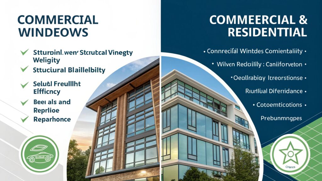 Infographic highlighting structural efficiency and sustainability of commercial windows.