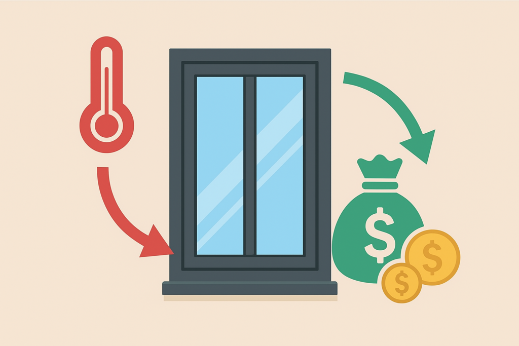 Window saves money by blocking heat