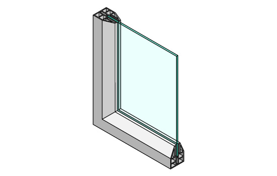 Close-up of white frame single glazed window pane