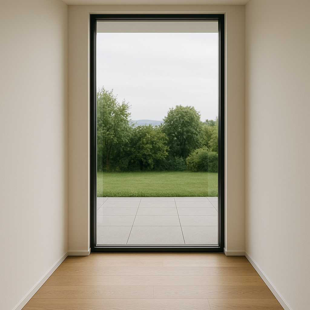 Floor-to-ceiling glass in modern space