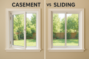 Casement versus sliding window views.