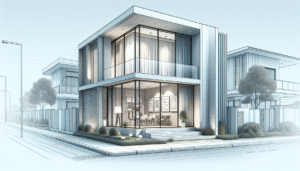 A sleek, large-format aluminum window blends into the exterior of a contemporary house, surrounded by bright, minimalist decor, showcasing the material's aesthetic appeal and clean lines.