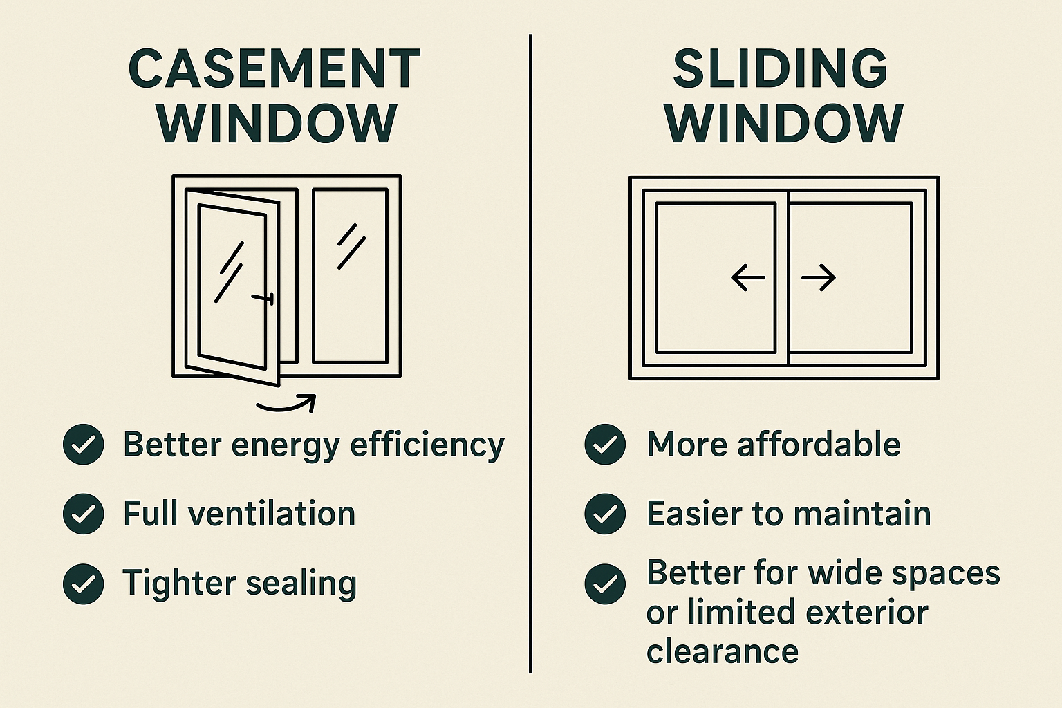 Casement vs. sliding windows explained visually